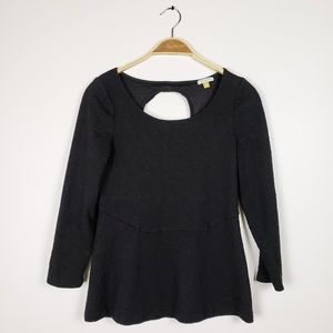Leifsdottir • Black Peplum Hem Top